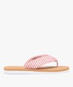 Tongs femme à brides en toile rayée rembourrée